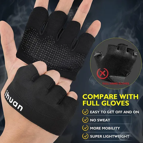 Miniatura 5 de ihuan Nuevos guantes de entrenamiento de gimnasio para levantamiento de pesas para hombres y mujeres, ideales para levantamiento de pesas
