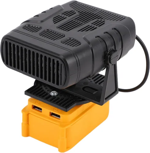 Hyuduo Calentador de espacio portátil de 200 W alimentado por batería para uso en interiores, 2 niveles de calor, ángulo ajustable, puertos de carga