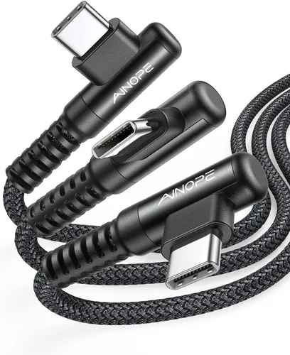 Miniatura 28 de AINOPE Cable USB a USB C [2 unidades, 6.6 pies] 3.1A tipo C cargador de carga rápida, cable USB C en ángulo recto para iPhone 17 Carplay, Galaxy Gris