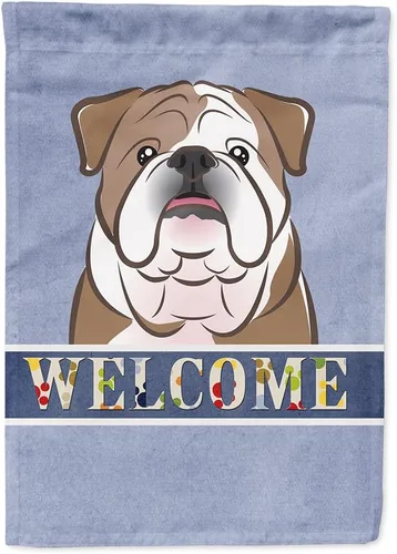 Miniatura 117 de Caroline's Treasures BB1405GF Bandera de jardín de bienvenida de bulldog inglés, Bandera de buzón azul, bandera decorativa para el patio, obra