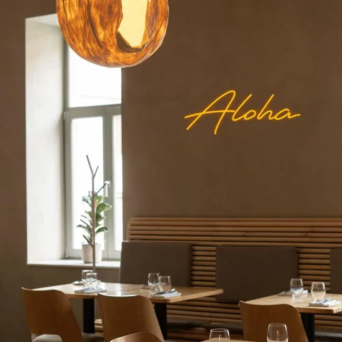 Miniatura 4 de Letrero de neón personalizado Aloha para decoración de pared, regalo de cumpleaños con luz de neón con cita, arte de pared, letreros de luz LED