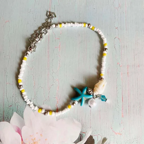 Miniatura 6 de Tobilleras de cadena de estrellas de mar, tobilleras para pies de playa, para mujeres y niñas