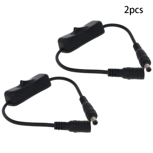 Miniatura 2 de Othmro 2 unidades de controlador LED Conector de CC de luz en línea de encendido/apagado Cable de interruptor de cinta LED Conector de iluminación