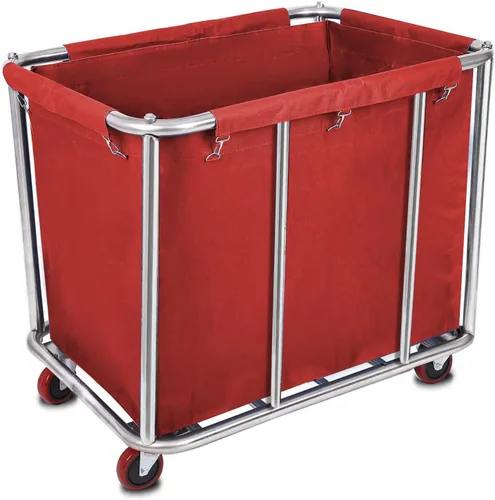 Miniatura 7 de 12 Bushels - Carrito de lavandería para comercial/hogar, cesta de lavandería grande de acero inoxidable con ruedas, para hotel, escuela, lavandería
