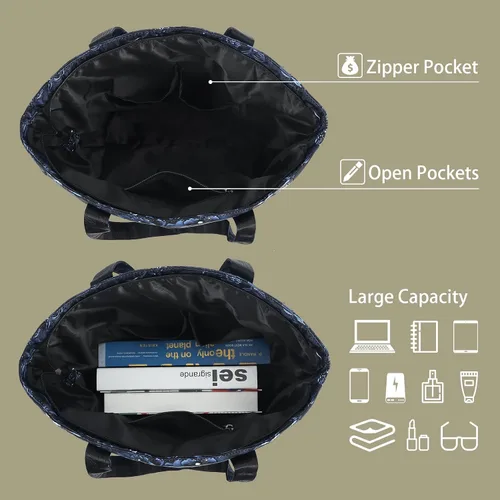 Miniatura 95 de CLOUDMUSIC Bolsa de hombro para enfermeras, profesores, trabajo, gimnasio, viajes, playa, mujeres, con gran capacidad, impermeable