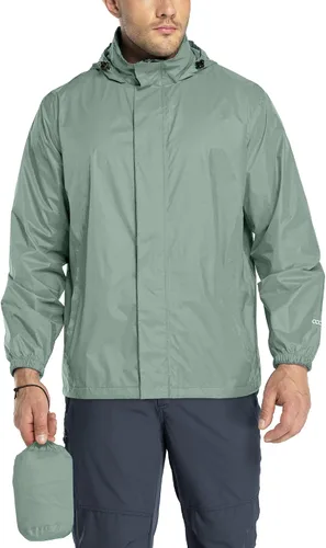 Miniatura 104 de 33,000ft - Chaqueta de lluvia impermeable y plegable para hombre, ligera, con capucha, cortavientos ideal para golf o ciclismo