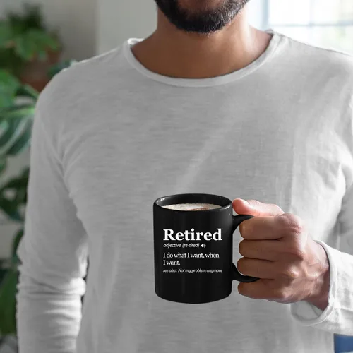 Miniatura 6 de Panvola Taza con texto en inglés "Retired Definition I Do What I Want When I Want Retirement Mug Not My Problem Anymore Going Away", regalo