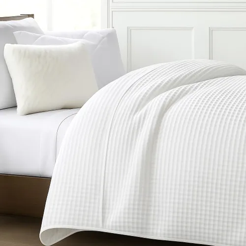 Miniatura 3 de ARlinen Manta 100% de algodón Tencel, ligera, transpirable, suave para todas las estaciones, para sofá, perfecta para personas que duermen con Blanco