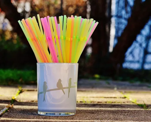 Miniatura 4 de ALINK 500 popotes flexibles de plástico neón, envueltos individualmente, pajitas flexibles para fiestas, 7.75 x 0.23 pulgadas