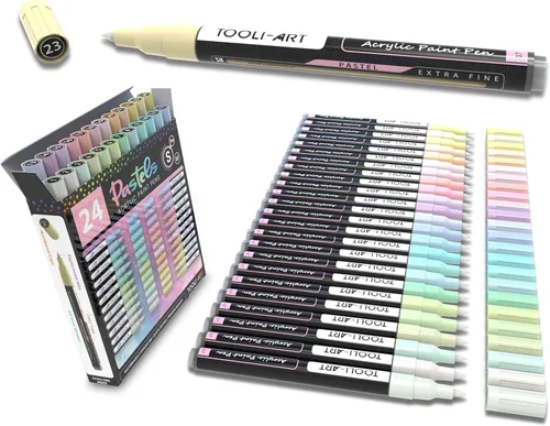 TOOLI-ART Marcadores de Pintura Acrílica Plumones de Pintura Juego de Colores Especiales Para Pintura en Rocas, Lienzo, Tela, Vidrio, Tazas, Madera,