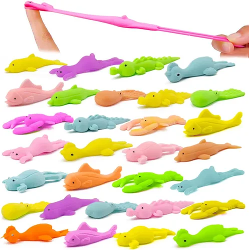 Pushmick 30 juguetes de dedos de animales con tirachinas, juguetes de catapulta tan divertidos como pollo tirachinas, formas lindas, más colores,