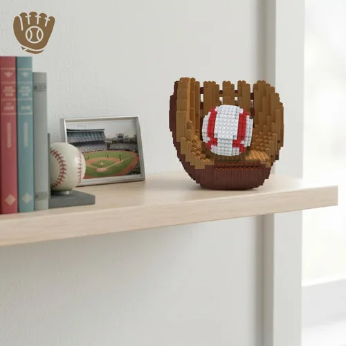 Miniatura 8 de Juego de bloques de construcción 3D de béisbol, pelota y guantes, juguete educativo, perfecto para edades de 14, 15, 16 años en adelante