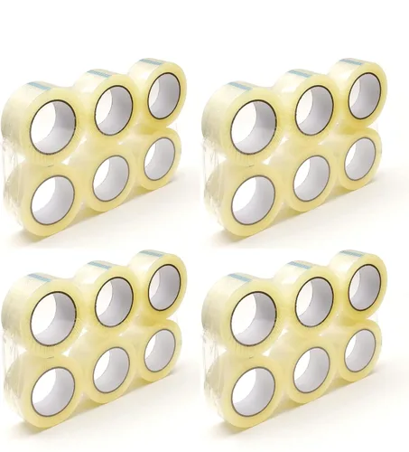 Miniatura 3 de 6 rollos de cinta de embalaje transparente para cajas de envío, 2 pulgadas x 110 yardas y 330 pies, cinta transparente resistente, diseñada
