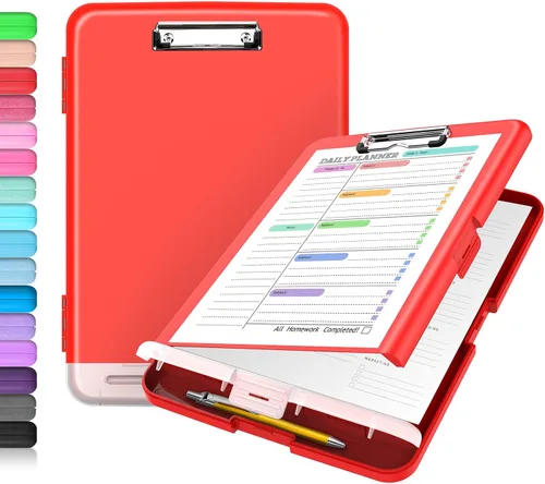 Miniatura 10 de Sooez - Sujetapapeles de documentos clínicos con almacenamiento, sujetapapeles de plástico resistente, de alta capacidad, con soporte para bolígrafo