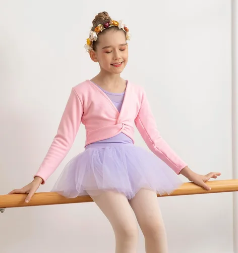 Miniatura 5 de Leotardos de ballet para niñas para bailar con espalda hueca, parte delantera brillante, cintura y espalda de malla