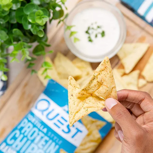 Miniatura 6 de Quest Nutrition Tortilla Chip Spicy Sweet Chili, 1.1 onzas (paquete de 12) y chips de proteína estilo tortilla, ranch, horneado, 0.67 oz
