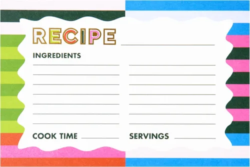 Miniatura 5 de C.R Gibson - Tarjetas de recetas de cocina de doble cara de 4 x 6 pulgadas, 40 unidades, rayas atrevidas