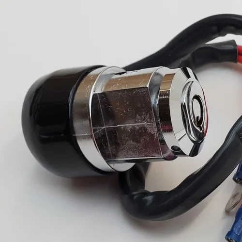 Miniatura 5 de Interruptor de encendido cromado de 3 posiciones (apagado, encendido, encendido con luces) con 2 llaves redondas resistentes a manipulaciones