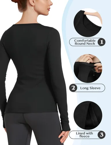 Miniatura 3 de Women's Long Sleeve Thermal Underwear Lightweight Compression Baselayer Shirt Women Clothing Premium Comfort Winter Tops