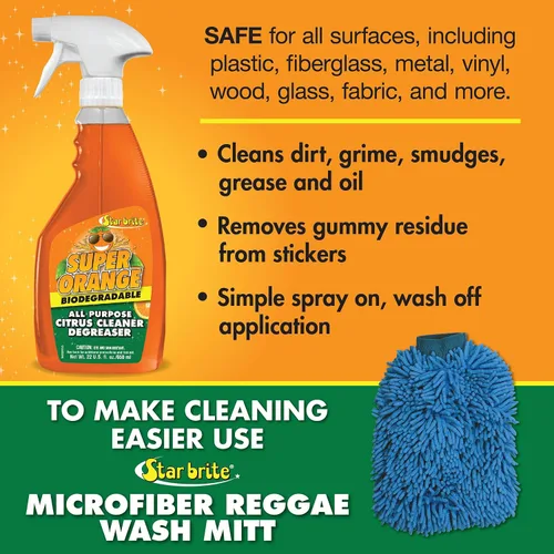 Miniatura 4 de STAR BRITE Super Orange - Limpiador desengrasante multiusos para cítricos, elimina la suciedad, la suciedad, la grasa, las manchas, el aceite