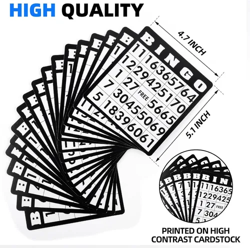 Miniatura 3 de Homwom El juego de bingo de lujo incluye 18 cartas mixtas, 150 fichas vibrantes, 75 bolas de llamada, jaula de bingo de 8 pulgadas, juego de bingo