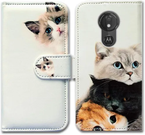 Miniatura 18 de Bcov Funda para Moto G7 Power/Moto G7 Supra, Colorida Libélula Funda de Cuero Flip Funda con Ranura para Tarjeta Titular Kickstand para Motorola