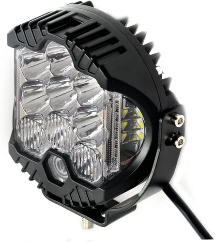 Miniatura 6 de Focos LED de 5 pulgadas con disparador lateral, barra de luz redonda, luz antiniebla blanca/ámbar, haz puntual, luces intermitentes todoterreno