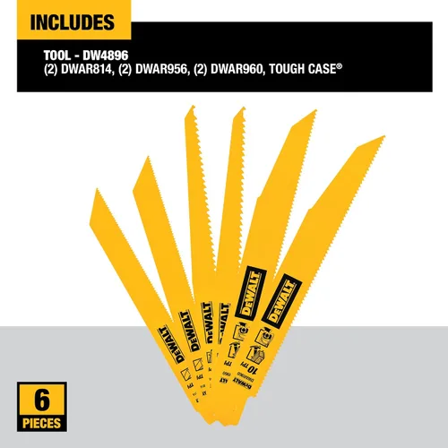 Miniatura 3 de DEWALT Hojas de sierra recíproca, bimetálicas, juego de 6 piezas (DW4896)