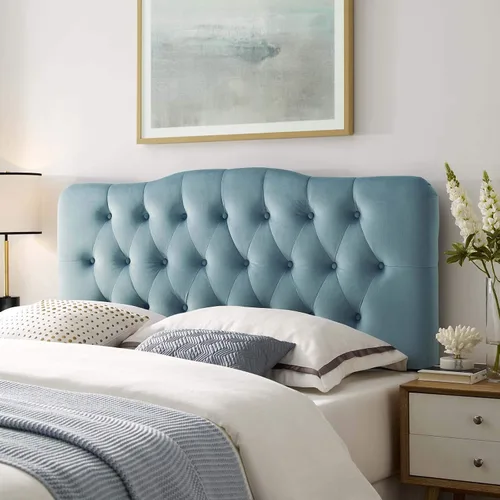 Miniatura 6 de Modway Annabel - Cabecero de terciopelo con estilo capitoné de diamantes para cama individual en color rosa