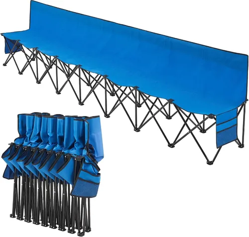 Miniatura 7 de Yaheetech Banco lateral plegable portátil de 6 asientos/8 asientos con respaldo y bolsa de transporte para deportes de equipo, fútbol, campamento