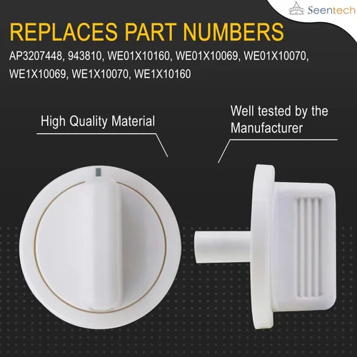Miniatura 2 de WE01X10160 - Pomo temporizador para secadora de Seentech – Ajuste exacto para lavadoras, secadoras – Reemplaza: AP3207448, 943810, WE01X10160