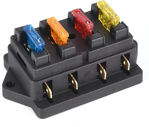 Miniatura 5 de Coche 4 vías circuito estándar ATO hoja fusibles bloque titular 12V/24V+4 vías fusible