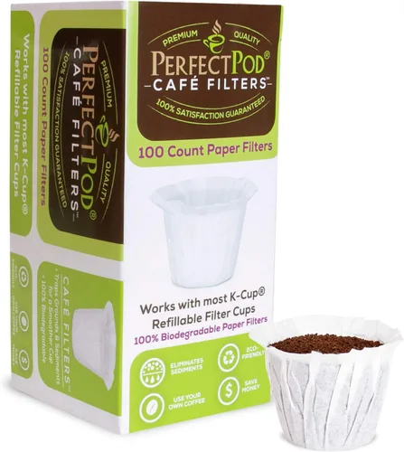 Miniatura 7 de Perfect Pod - Forros de papel reutilizables para cápsulas de café K Cup, se adapta a todas las marcas, compatible con todas las cápsulas
