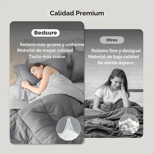 Miniatura 2 de Bedsure - Juego de edredón tamaño completo de 7 piezas reversible en gris, juego de ropa de cama tamaño completo para todas las estaciones, ropa