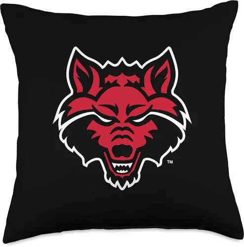 License Champs NCAA Arkansas State University Red Wolves-RYLAKS06 - Almohada de 18 x 18 pulgadas, multicolor