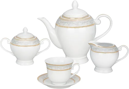Miniatura 5 de Lorren Home Trends Juego de vajilla de porcelana de 57 piezas, Giada, servicio para 8