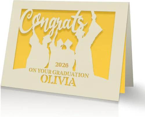 Miniatura 10 de EDSG Tarjetas de graduación personalizadas, felicitaciones, regalo de graduación, suministros de decoración de graduación, corte de papel láser