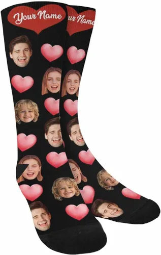 Miniatura 148 de Artsadd Calcetines personalizados para mujeres y hombres, amantes de los perros y gatos, regalos divertidos unisex personalizados