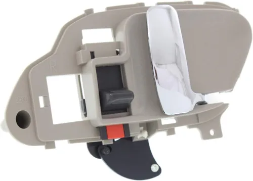 Miniatura 2 de KarParts360 Manija de puerta interior para Chevy K3500 Bisel beige con palanca cromada 1995-2000 con botón de bloqueo de puerta Recorte