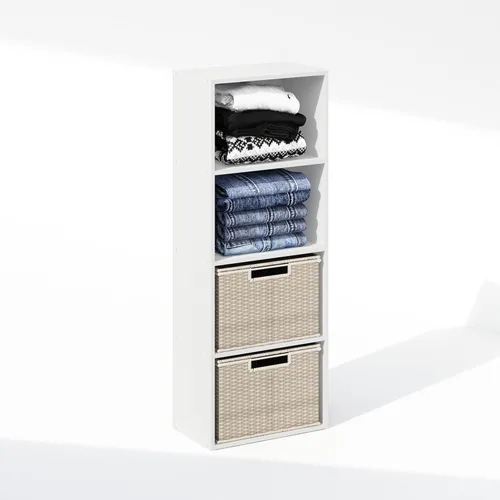 Miniatura 35 de Furinno Organizador de armario de 6 niveles para cubículo, organizador de armario, estante abierto, 21.1 pulgadas de ancho, para armario, Pino ámbar
