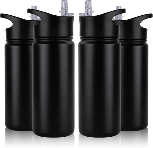 Miniatura 11 de Botella de agua aislada de 64 onzas con tapas de pajita y boquilla, jarra de agua de acero inoxidable de medio galón con mango de paracord, vacío