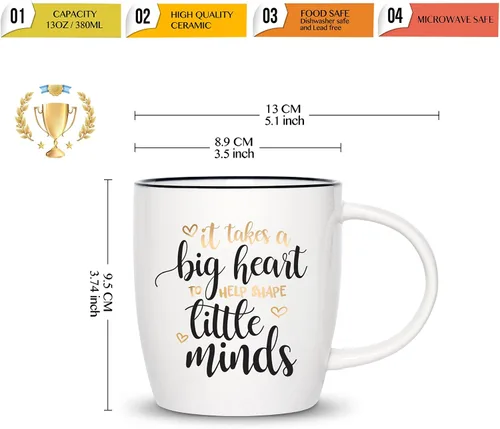 Miniatura 7 de CARAKNOTS Regalos de Apreciación para Profesoras Taza de Café Regalos para Profesores para el Día de San Valentín Cumpleaños Graduación Navidad