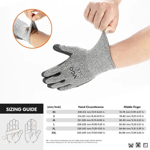 Miniatura 6 de Vgo... ANSI A3 Cut Resistant Gloves EN388 Level 5 Certified Hand Protection Gloves(SK2131)