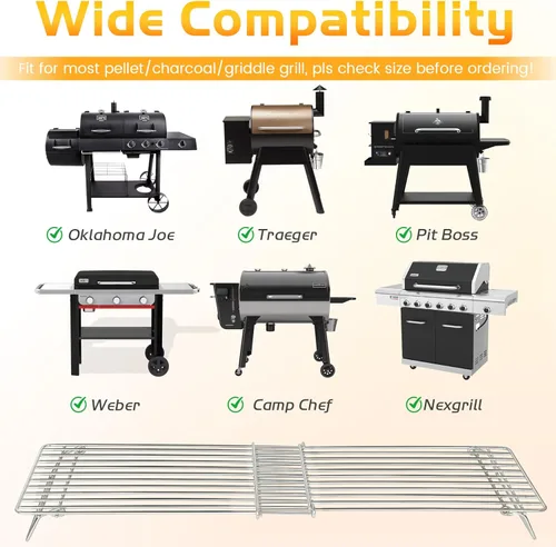 Miniatura 7 de Rejilla para parrilla Blackstone Rejilla de calentamiento Taco Perros Calientes Estante superior para Weber Pit Boss Nexgrill Mesa Plana BBQ Cocina