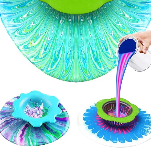 Miniatura 6 de Kit de 37 piezas de suministros de arte acrílico para verter coladores, 7 coladores de pintura de silicona de plástico, kits de herramientas