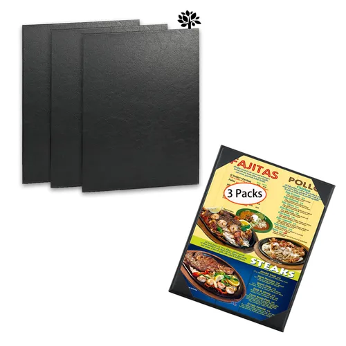 Miniatura 8 de Fundas de cuero para menú con madera fuerte en el interior para 8.5 x 11 pulgadas, soporte de cuero para menú de una sola vista para restaurante