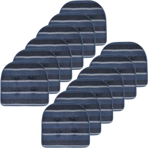 Miniatura 86 de Sweet Home Collection - Cojín de espuma viscoelástica para silla con capitoné, antideslizante, parte trasera de goma, en forma de U, 17 x 16 Piel