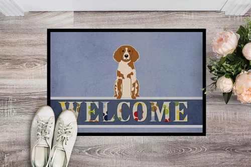Miniatura 2 de Caroline's Treasures BB5653MAT Brittany Spaniel - Felpudo de bienvenida de 18 x 27 pulgadas, para interiores y exteriores, para entrada