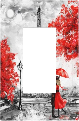 Miniatura 11 de Placa de receptáculo para interruptor basculante de una sola banda, 1 banda Decora GFCI Starry Night Painting Placa decorativa de pared