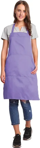 Miniatura 7 de BIGHAS - Delantal ajustable con babero y lazos largos, disponible en 18 colores, ideal para chefs, cocina, hogar, restaurante, mujeres, hombres